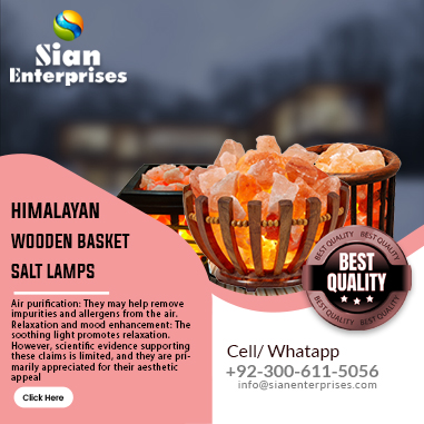 Himalayan Wooden Basket Salt Lamps